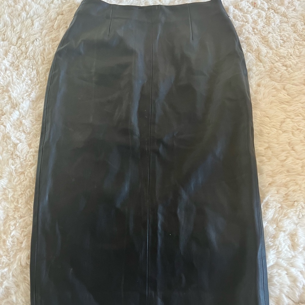 Midi leather skirt